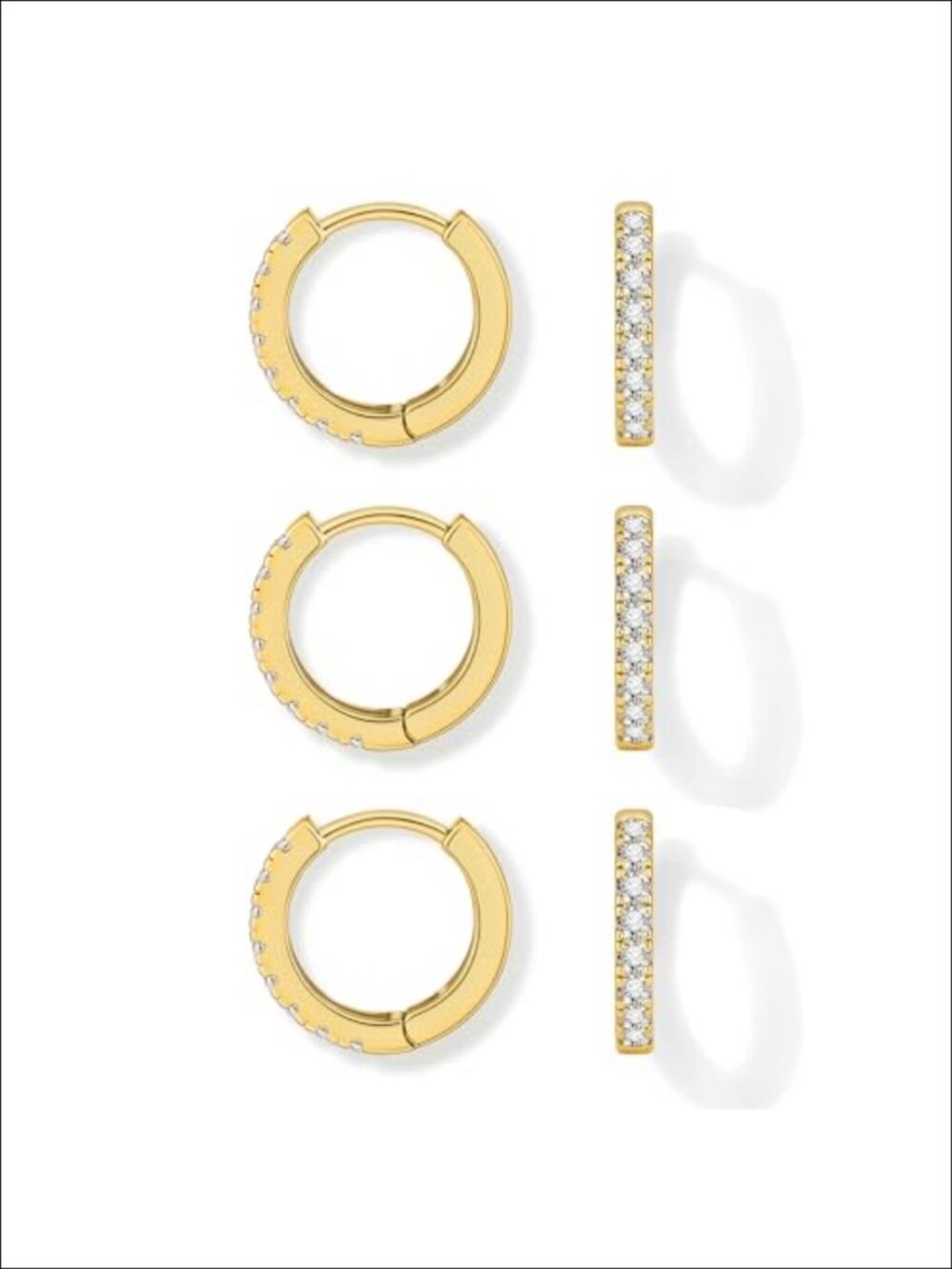 3 Pairs Small Hoop Earrings Tiny Cartilage Huggie Set for Women Men